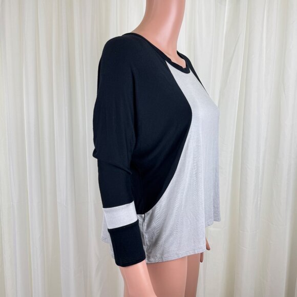 NWOT Women's Solemio Raglan Sleeve Color Block Crop Top Blouse T-Shirt MD - Picture 7 of 9
